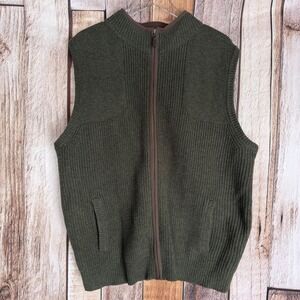 L.L.Bean Merino Wool Zip Vest Cabin Rustic Heritage Green Outdoor Gorpcore XL